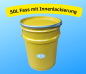 Mobile Preview: 50 Liter Stahlfass "Einzeln" Gelb mit Innenlackierung Eimer Deckelfass Behälter